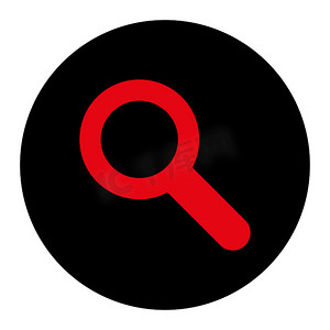 搜索平面密集红色和黑色圆形按钮