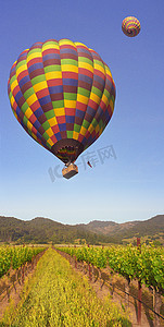 加利福尼亚州纳帕谷上空升起的热气球