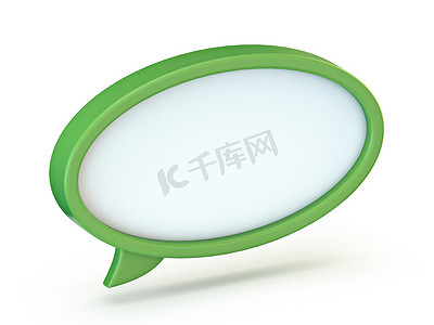 对话框椭圆形摄影照片_绿色讲话泡泡椭圆形 3D