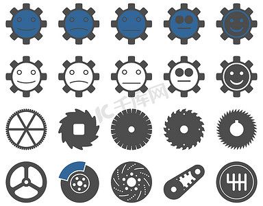 工具和微笑齿轮图标