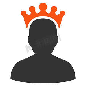 国王加冕摄影照片_来自竞争与成功双色图标集的国王图标