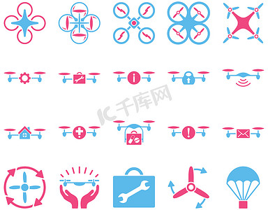 空中无人机和四轴飞行器工具图标