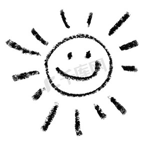 彩绘微笑太阳符号轮廓。