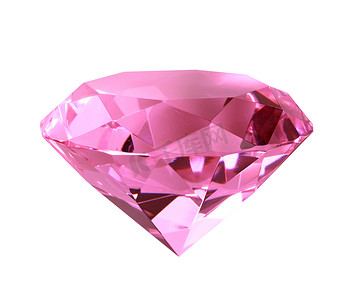 钻石认证摄影照片_单颗粉色水晶钻石