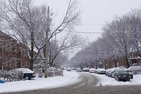 大气公路摄影照片_城市冬季场景
