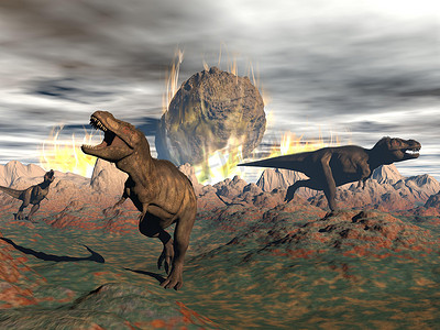 暴龙恐龙灭绝 - 3D 渲染