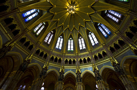 金色圆弧摄影照片_匈牙利议会