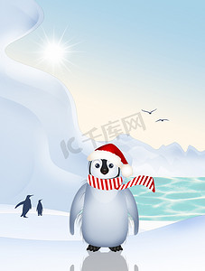 圣诞节的小企鹅