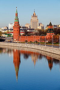 俄罗斯文化摄影照片_对莫斯科克里姆林宫和俄罗斯外交部的看法