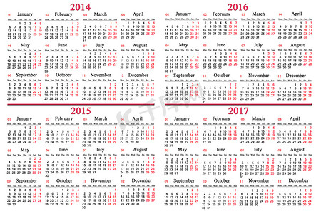 常用摄影照片_2014 - 2017 年的常用日历