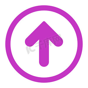 箭头摄影照片_向上箭头平面紫色圆形光栅图标