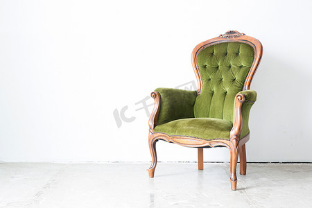 绿色椅子摄影照片_经典绿色椅子