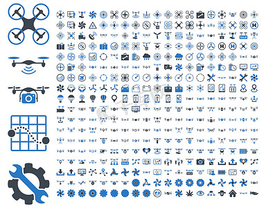 空中无人机和四轴飞行器工具图标