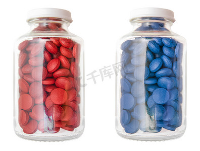 红色和蓝色药丸概念