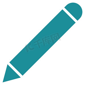 铅笔扁平软蓝色图标