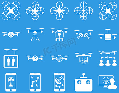 空中无人机和四轴飞行器工具图标