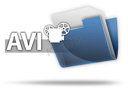 3D 风格文件夹图标“AVI”