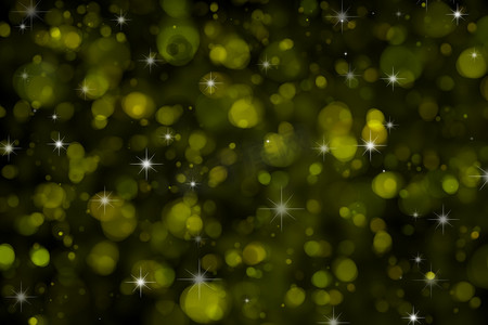 绿色发光的圣诞灯抽象背景-圣诞快乐