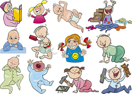 卡通儿童用品摄影照片_卡通婴儿和儿童套装