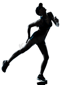女子跑步者慢跑者腿部抽筋身体受伤