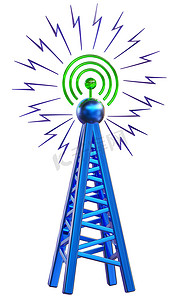 数字发射器从高塔发送信号