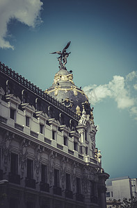文化特色摄影照片_银行，马德里市的形象，其特色建筑