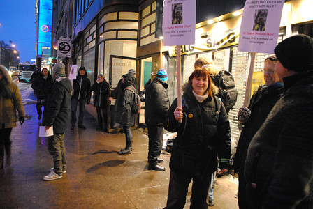 挪威劳工法庭外的抗议