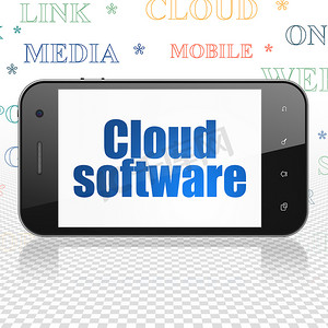 云网络概念：显示云软件的智能手机