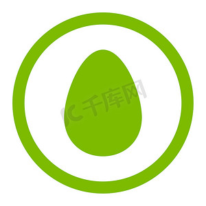 鸡蛋平面生态绿色圆形光栅图标
