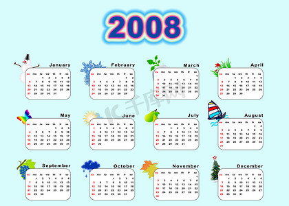 日历 2008 - 季节