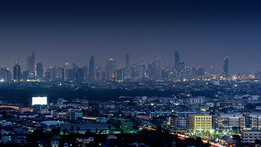 泰国曼谷夜景。