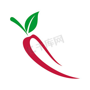 红辣椒矢量标志模板插画设计。