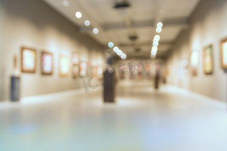 艺术画廊博物馆或 Showro 的抽象模糊散焦背景