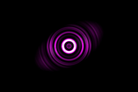 波浪抽象摄影照片_具有声波振荡背景的抽象暗紫色环