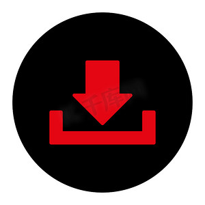下载平面密集红色和黑色圆形按钮