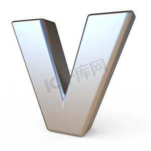 金属字体 LETTER V 3D