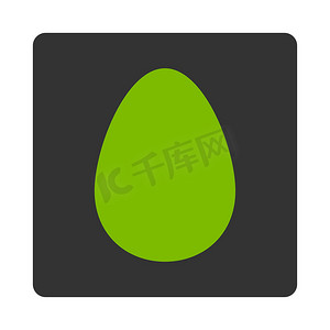 鸡蛋扁平生态绿色和灰色颜色圆形按钮