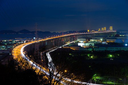 石凯摄影照片_夜晚的濑户大桥