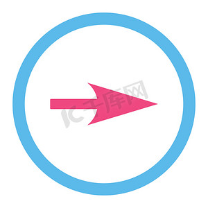 箭头轴 X 平面粉色和蓝色圆形光栅图标