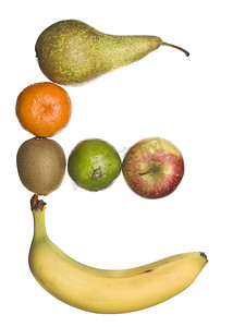 水果做的字母“E”