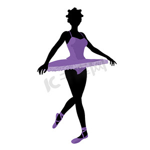 非洲裔美国芭蕾舞女演员插图剪影