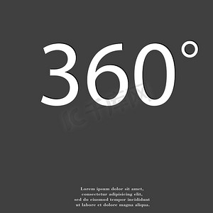 角度 360 度图标符号平面现代网页设计与长长的阴影和空间为您的文本。