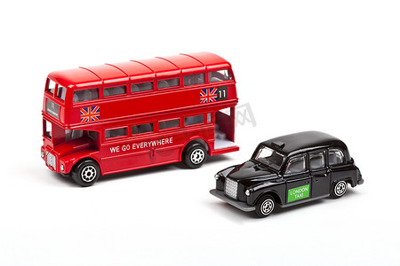伦敦红色巴士和出租车