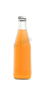 果汁橙摄影照片_玻璃瓶中的橙汁饮料