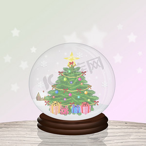 水晶球中的圣诞树