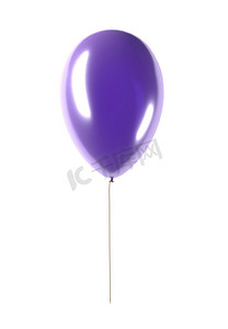 丝带气球摄影照片_派对紫色气球