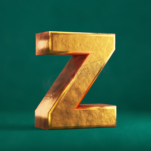 潮水绿色背景上的 Fortuna 金色字母 Z 大写。