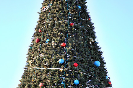 车里雅宾斯克市镇广场的圣诞树。