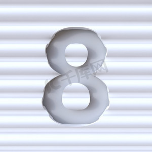 在波面 NUMBER 8 EIGHT 3D 中切出字体