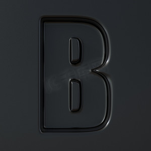 黑色雕刻字体 Letter B 3D